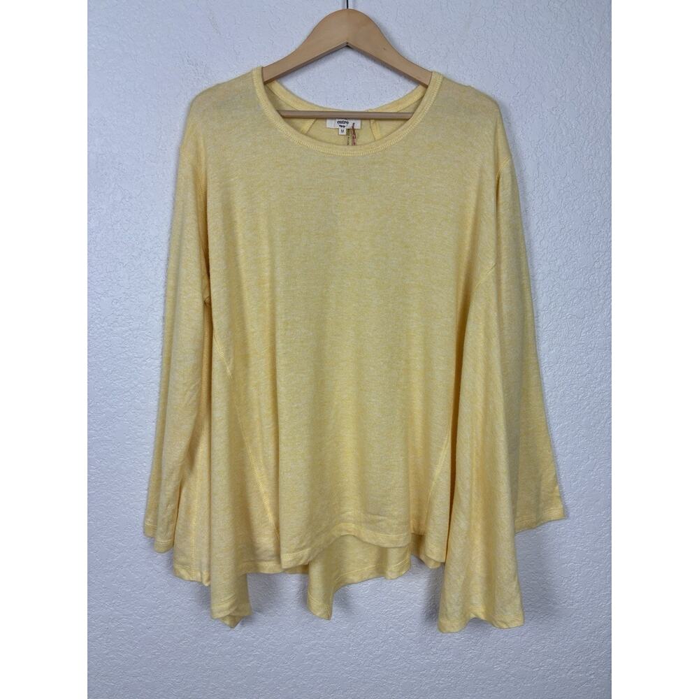 NEW Entro Women’s Top Sz Medium Yellow Oversized Flowy Beachy‎ Resort Vacation